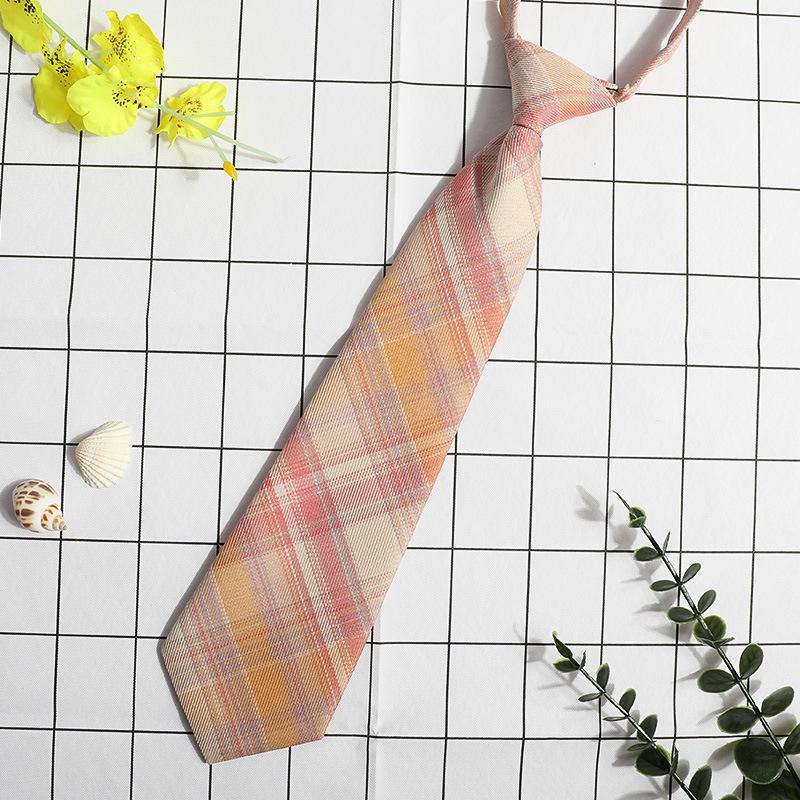 Jk Small Tie Female College Style Lazy Japanese Plaid Uniform Shirt Tie Student Ins Men'S And Women'S Short Styles Free Of Charge