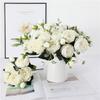 Pink Silk Peonies - 4 Bouquets of 5 Large Heads and 4 Small Buds for Wedding and Home Decor