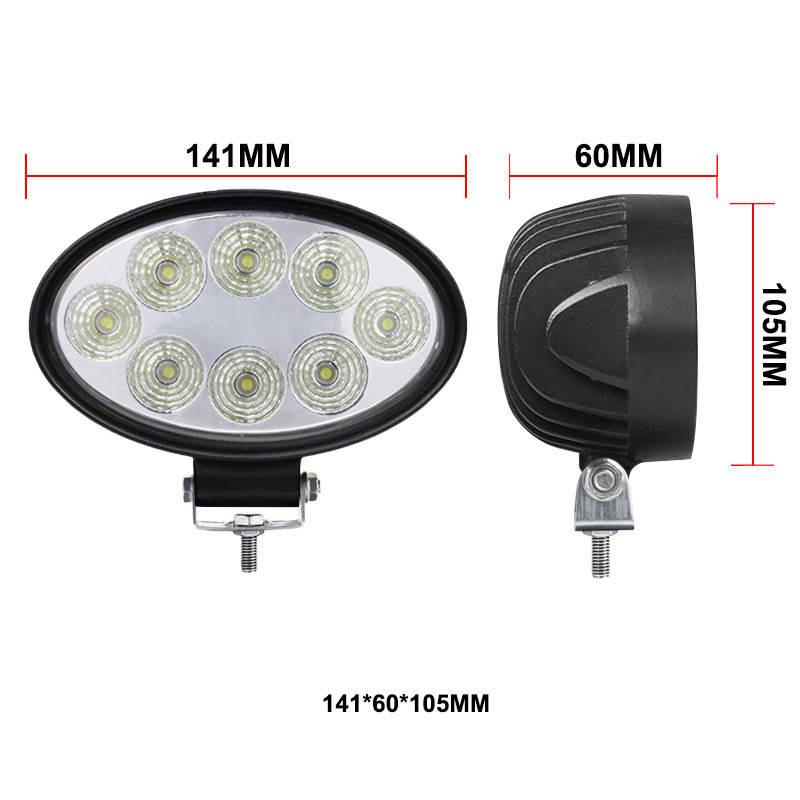 24W LED-Arbeitsscheinwerfer für Auto LKW Offroad Motorrad Scheinwerfer Ovale Form