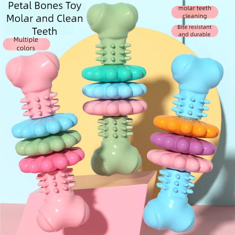 Pet Teething Toy TPR Bone Meaty Pet Toy Dog Toy Gnawing Resistance Teething Toy Dog Bone Shape Interactive Toys Teething