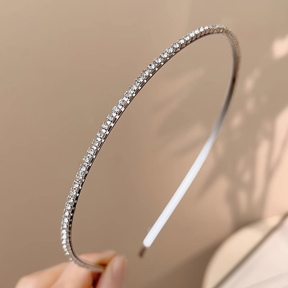 

1PC Women s Rhinestone Simple Thin Metal Headband Fashionable and Elegant Age-reducing Hairpin Headgear Suitable for Daily Wear