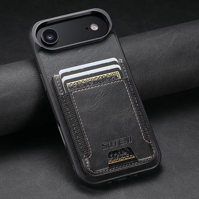 Elastic Band Card Slot Wallet Phone Case for Apple 17ProMax & Samsung S25Ultra - Stand Protective Leather Case