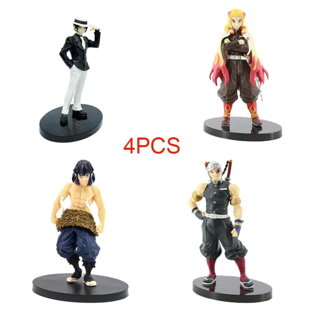 Anime Demon Slayer Figure Kamado Tanjirou Nezuko Action Figures PVC Model Toys Zenitsu Figurine Inosuke Kimetsu No Yaiba Figura