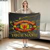 1PC Manchester United F Custom Name Patterned Flannel Blanket Suitable For All Seasons for Home Decor Warmth and Comfort Gifts Holiday Present