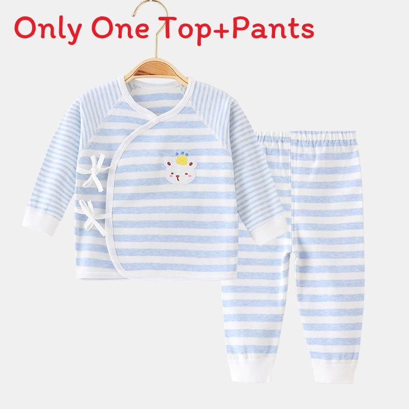 

Newborn Cotton Baby Pajamas Set With Soft Fleece 52cm синий