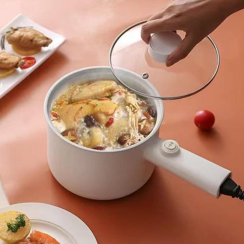 Electric Non-stick Multifunctional Cooking Pot with Long Handle for Dormitory and Household Use