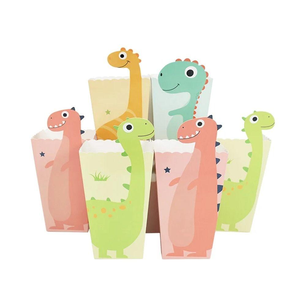 12pcs Dinosaur Themed Snack Packaging Bag Multi Color Snack Treat Boxes  Home Decoration