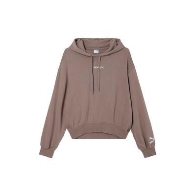 Sportlicher warmer Pullover mit Buchstabenprint Hoodie Damen Hoodies Braun 625165-95