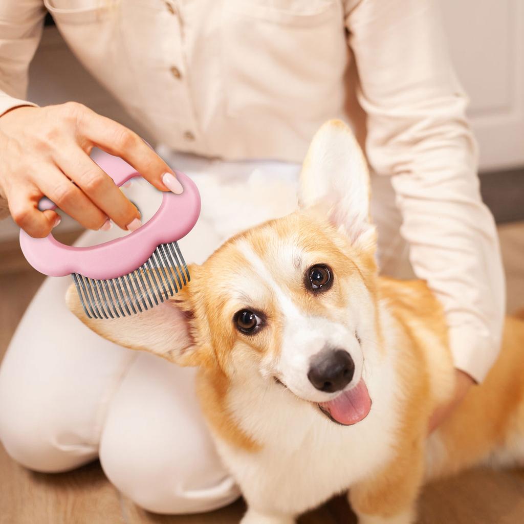 Cute Cloud Pet Grooming Comb - Gentle Deshedding Brush For Cats & Dogs, Effective For Long & Short Hair