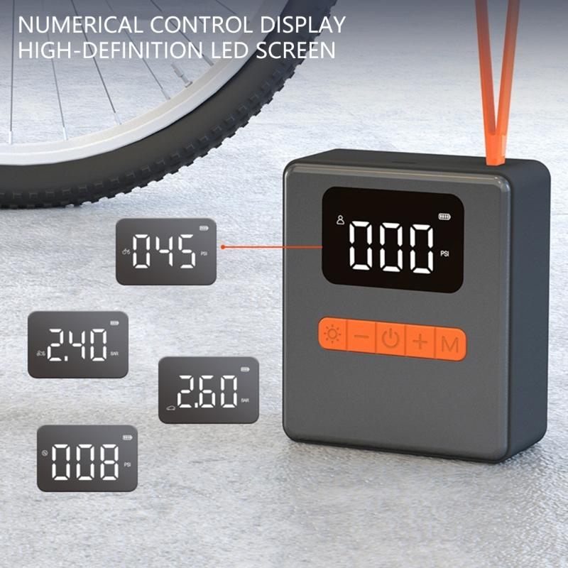 Portable Compact Multi Use Air Compressor Featuring Digital Display & LED Light for Automotive Motorcycle Bikes