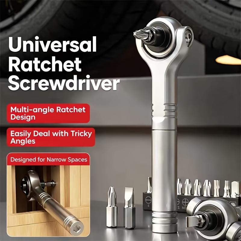 Universal Ratchet Wrench Socket Screwdriver Bit Dual-Purpose Forward and Reverse Magnetic High Speed Screwdriver Repair Tool