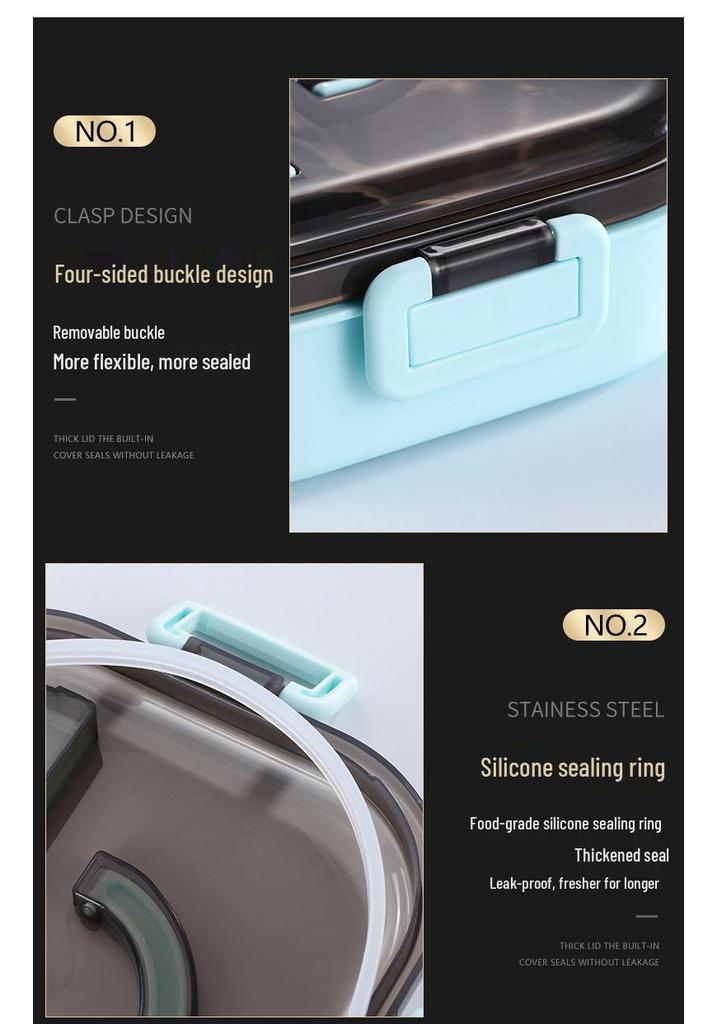 304 Stainless Steel Insulated Bento Lunch Box, Microwaveable & Compartmentalized for Students & Office Workers