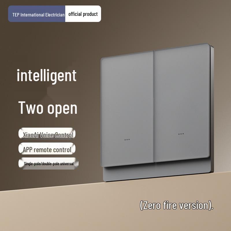 Ultra-Thin Dual Control Smart Switch with Bluetooth, WiFi 2.0, Voice & Mobile App Connectivity, Compatible with Mijia