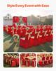 50 Pcs Red Chair Covers, Polyester Spandex Chair Cover, Stretch Slipcovers for Wedding Party Dining Banquet Flat-Front Chair Covers, Fits Chair