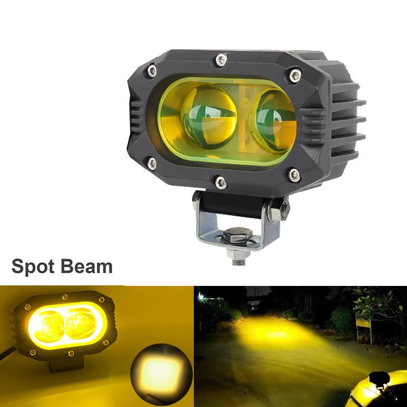 

1/2 шт. противотуманные фары для мотоцикла, светодиодные вспомогательные противотуманные фары, желтые, белые, дальнего света, рабочие фары, универсальные для грузовиков SVU UTV Style B -1pcs