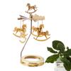 Gold Candlesticks Rotating Tray Christmas Romantic Rotation Spinnings Carrousel Tea Light Candle Holder Dinner Wedding Bar Party