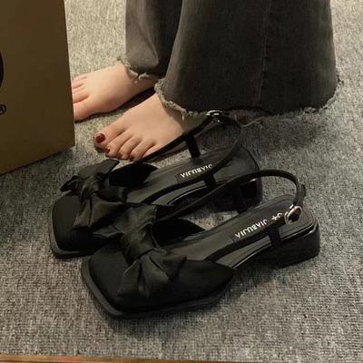 New Shoes for Square Toe Women Sandals Ladies Casual Summer  High Heels Female Elegant Party Pumps