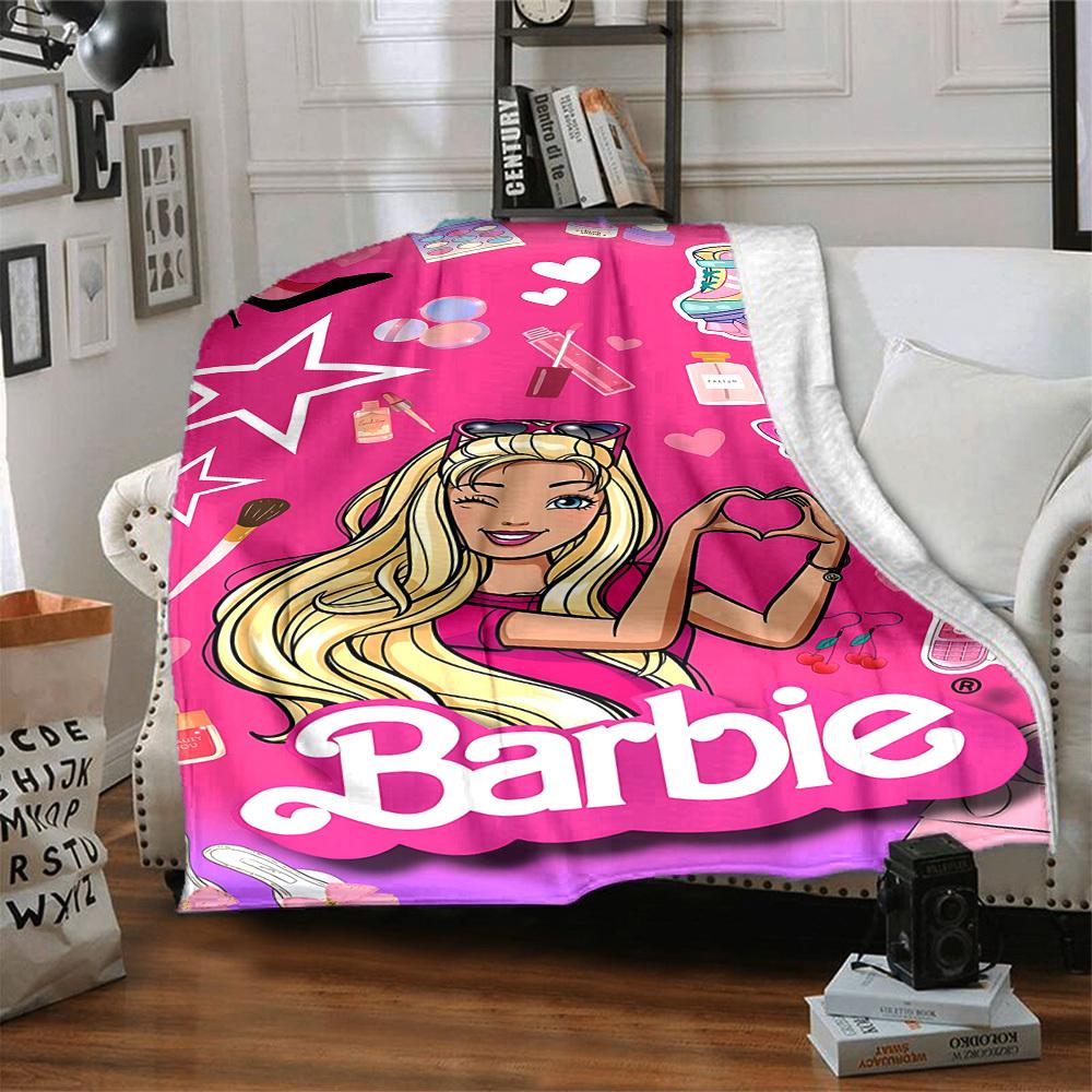 1 pezzo Coperta Plaid in Flanella Barbie Morbida, Calda e Accogliente per Divano, Letto, Ufficio e Viaggio Versatile per Tutte le Stagioni Regalo, Regalo di Natale