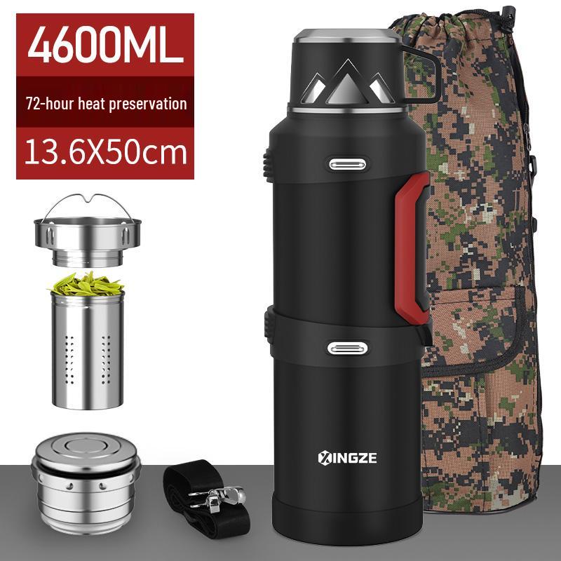Large-Capacity Portable Thermos, 316 Stainless Steel, 3L & 5L Options, Ideal for Car Travel & Outdoor Use.