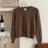Women's thick solid color knitted cardigan sweater women's popular gold buckle small cardigan commuting versatile multi-color optional