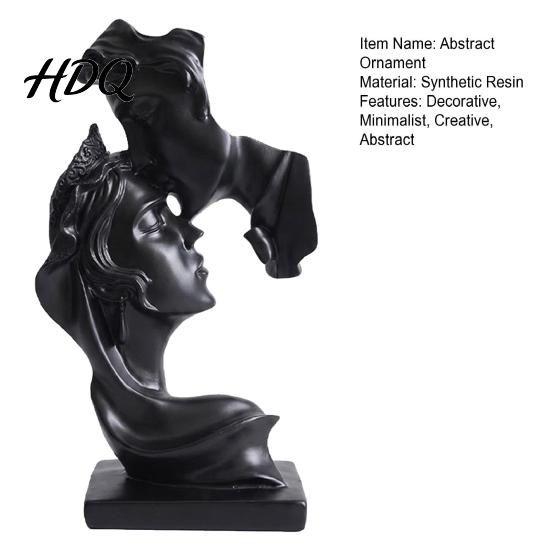 Matte Finish Home Decor Couples Kiss Sculpture Abstract Couple Sculpture Art Decor