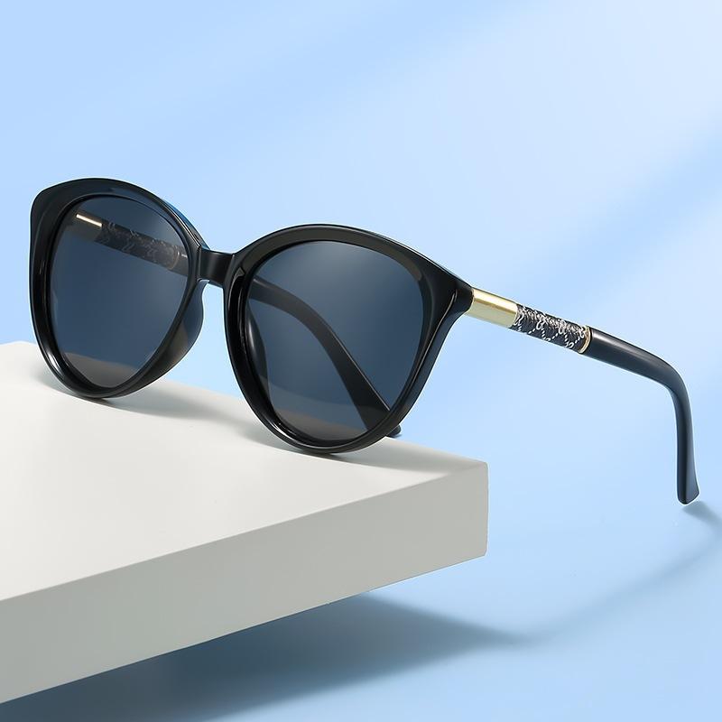 New women's polarized sunglasses, UV-proof driving cat eye glasses, European and American fashion retro sunglasses