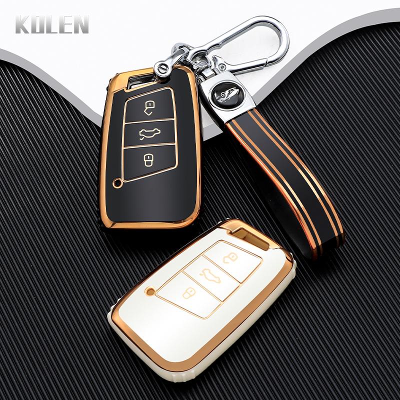 Tpu Car Remote Key Cover Case Shell Fob For Vw Volkseagen Passat B8 Magotan Golf For Skoda Superb A7 Kodiaq Seat Car Accessories