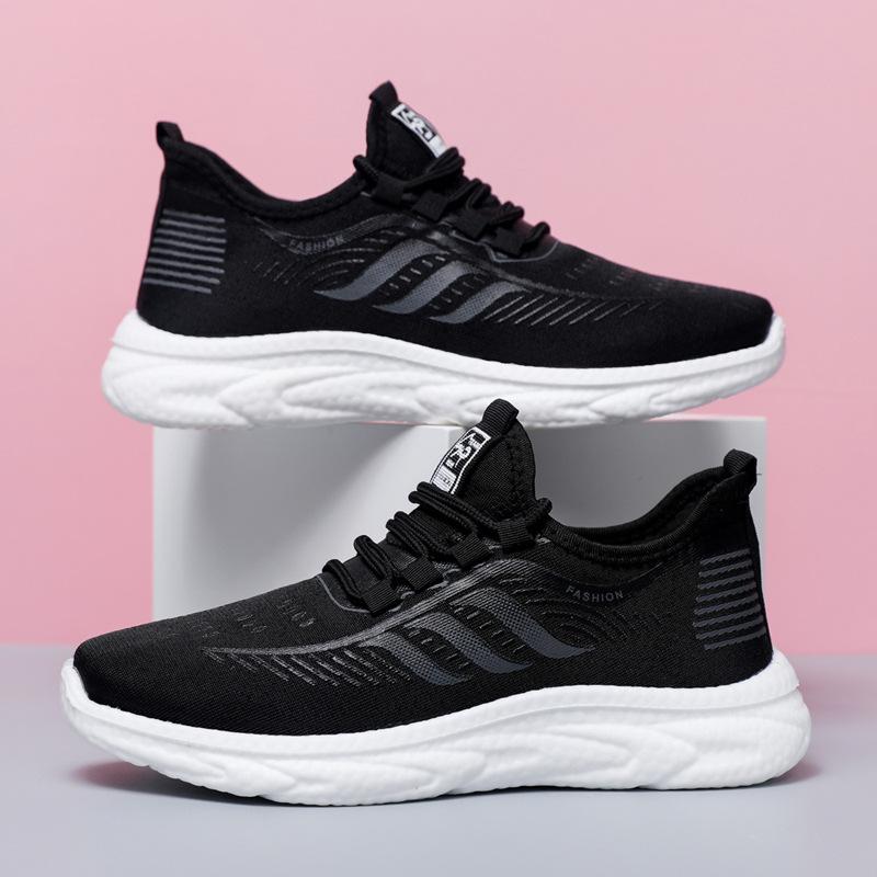 

Spring and Autumn Men s New Outdoor Sports and Leisure Running Shoes Color blocked Couple s Comfortable Soft soled Travel Shoes 40 чёрный