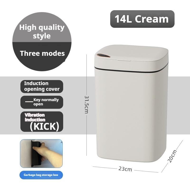 16L Smart Sensor Trash Can Waterproof Garbage Storage Box with Lid Three-sensor Mode USB Bathroom Kitchen Bedroom Wastebasket