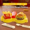 1 Set Kreatives Stressabbau-Set Lustiges Burger-Fütterungsspielzeug Löffel Rollenspielzeug Kinder Fantasievolles Spiel Geschenke für Jungen und Mädchen