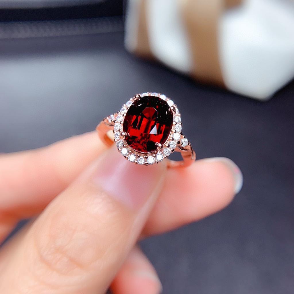 Colored Jewelry, Imitation Natural Topaz Amethyst Citrine Olivine Red Pomegranate Ring