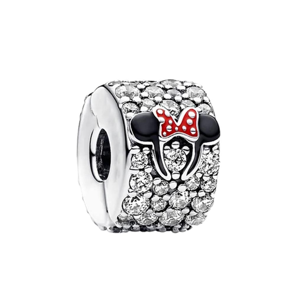 Mini Copper Mickey Mouse Hairband Car Safety Chain Clip Charm Bead Fit For Original Bracelet Diy Women'S Jewelry