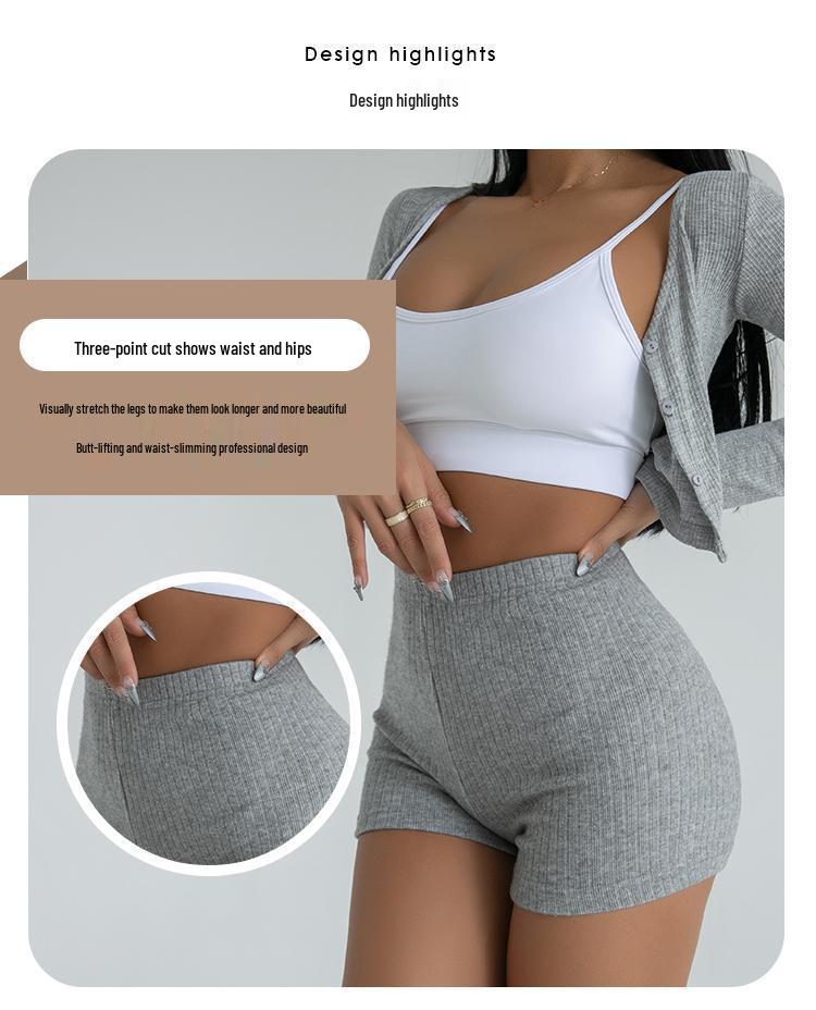 High-Waist Women's Fitness Shorts - Hip Lift, Tight, Anti-Exposure Yoga Pants