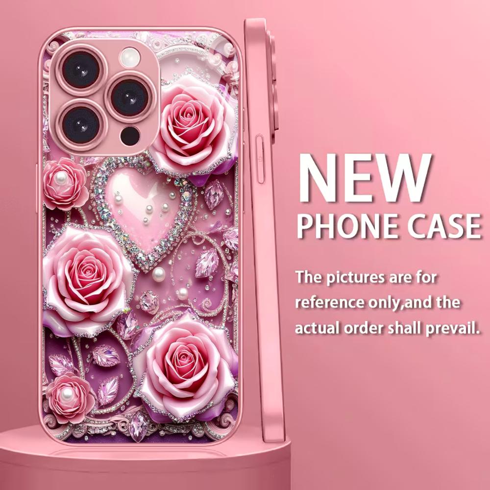 Flowers Love Madam Protect PhoneCase Glass PhoneCase for iPhone 17 16 15 14 13 12 11pm Pro Plus Dropresistant cellphone Female