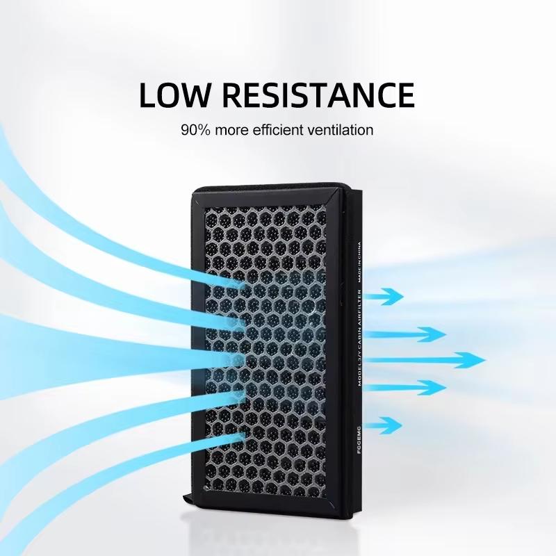2Pcs For Tesla Model 3/Y HEPA N98 Carbon Activated Air Filter PM2.5 Cabin Conditioner Replacement Auto Parts