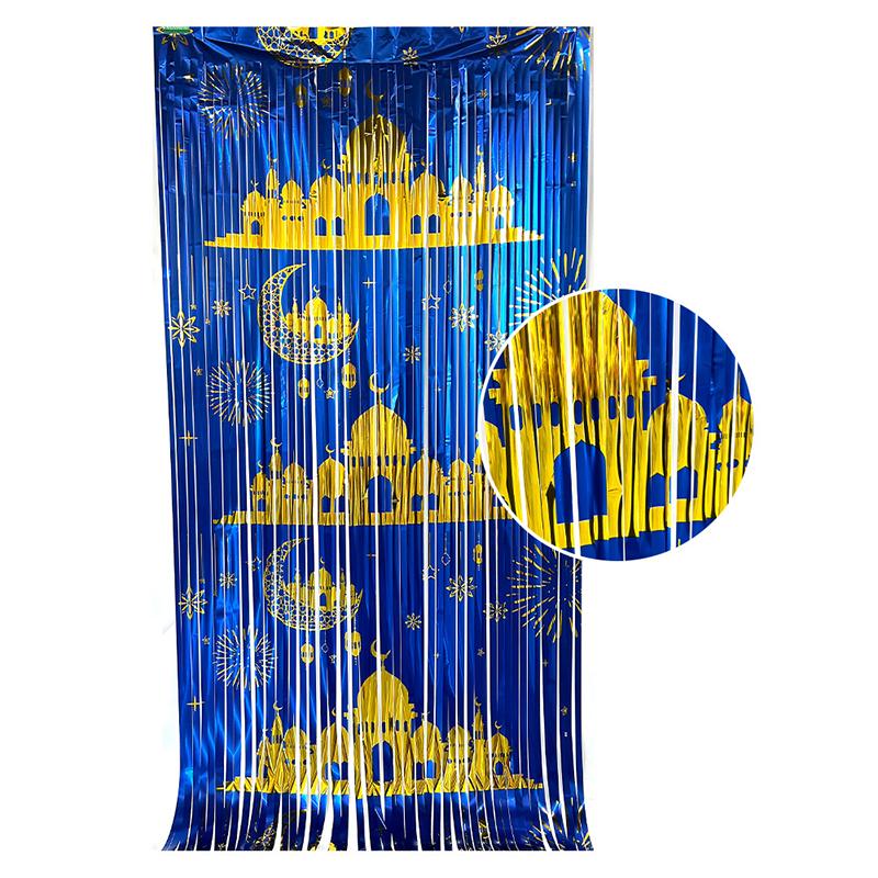 Mubarak Moon Star Foil Balloon Eid Mubarak Party Decorations Ramadan Dinner Table Decor Islamic Party Tablecloth Supplies