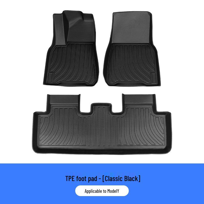 Tesla Model Y Trunk and Front TPE Mat Set - One-Piece Rear Tail Box Mat Accessory
