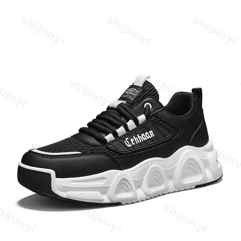 Moda Wiosna 2025 Nowe Oddychające Siatkowe Męskie Codzienne Buty Sportowe Na Grubej Podeszwie Trend Mody Wygodne Niskie Antypoślizgowe Grube Sneakersy