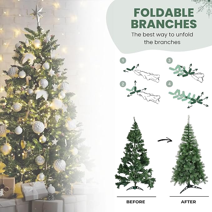 Grüner Weihnachtsbaum, 150 cm hoch, 300T, Weihnachtsdekoration