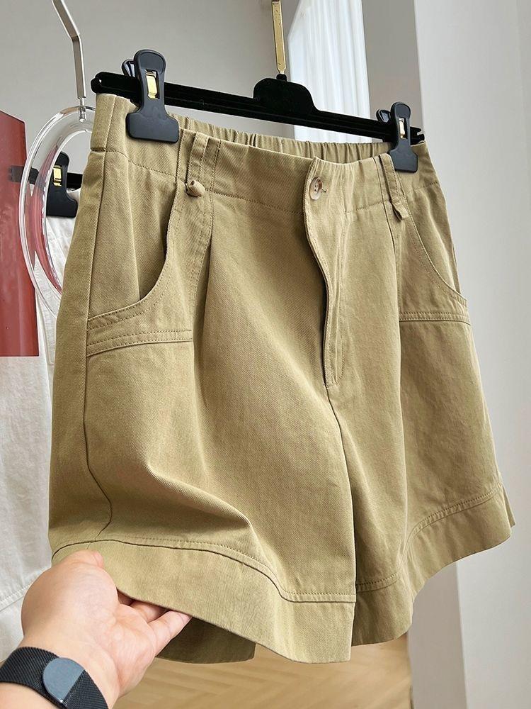 Women's Summer High-Waist A-Line Wide-Leg Cargo Shorts