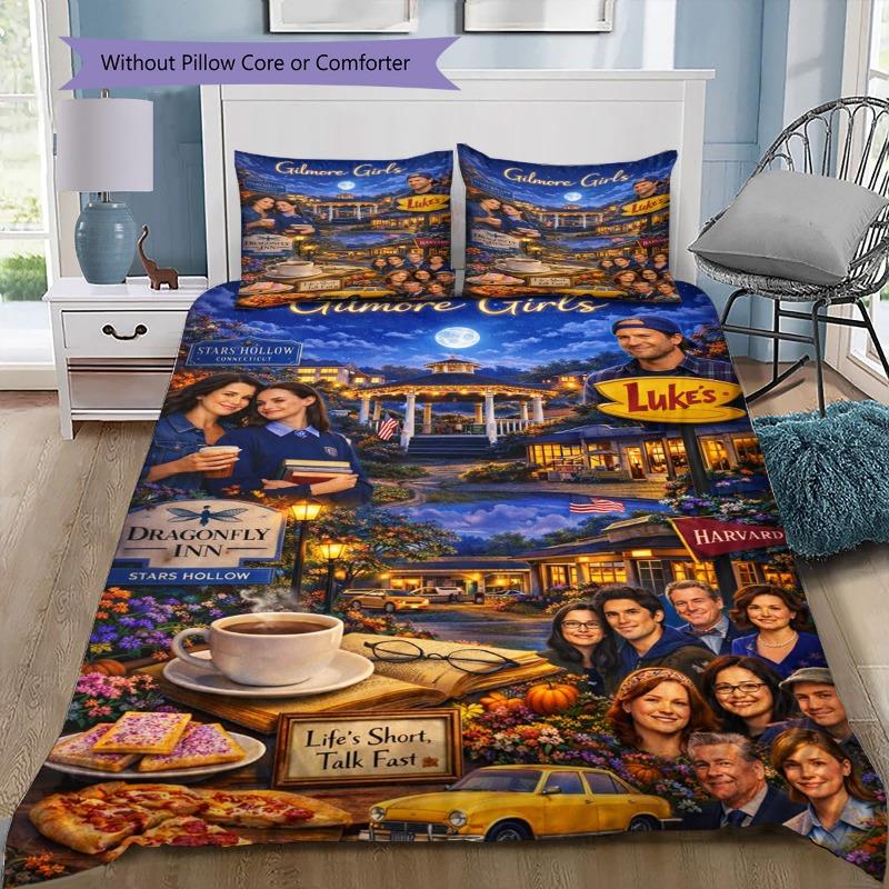 

Gilmore Girls Luke s Diner 3PCS Bedding Set, Duvet Cover + 2 Pillowcases 135x200cm