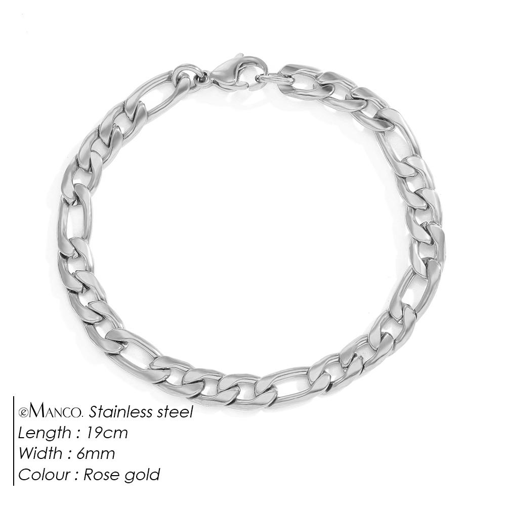 EManco Female Figaro Link Chain Stainless Steel Bracelet Gold Charm Bracelets Chain Bracelets for Women Man Gifts