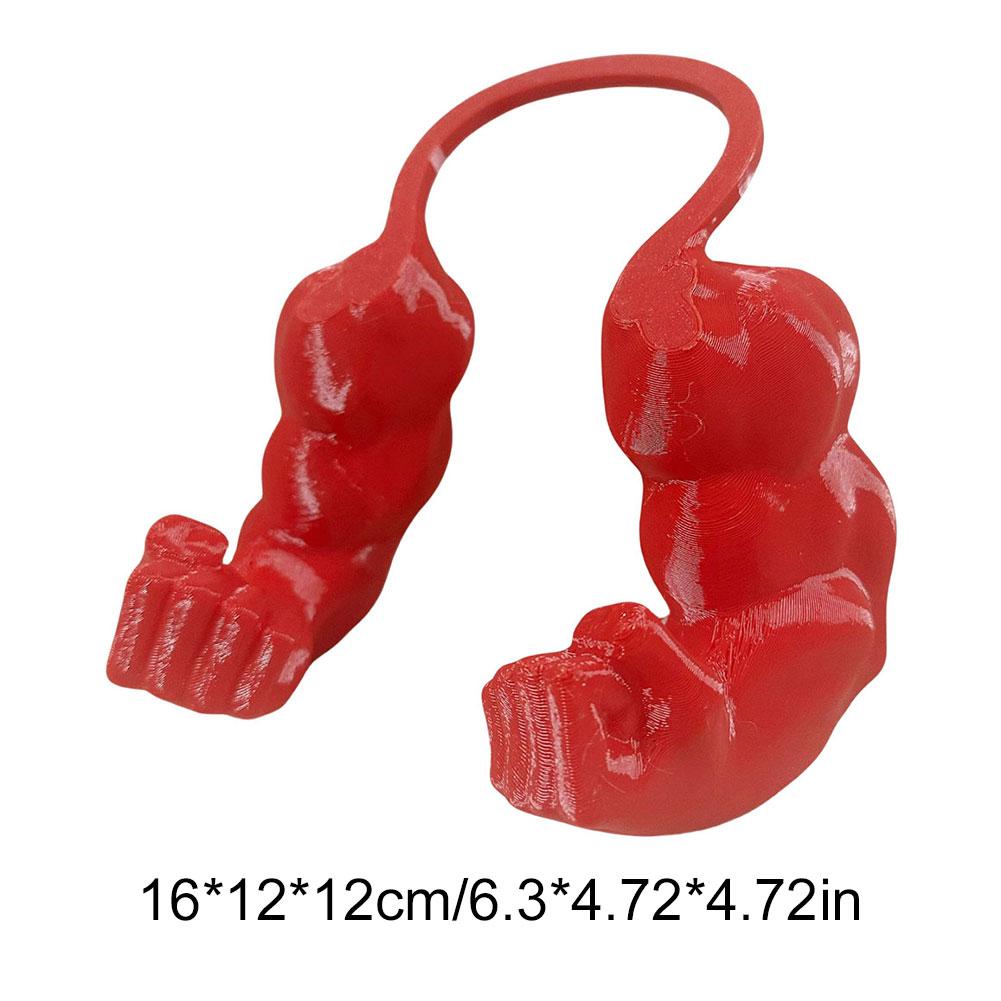 Cat Muscle Arm 3D Printed Creative Funny Cat Neck Hanging Decor Pet Cosplay Costume Accessories for Halloween Birthday Party