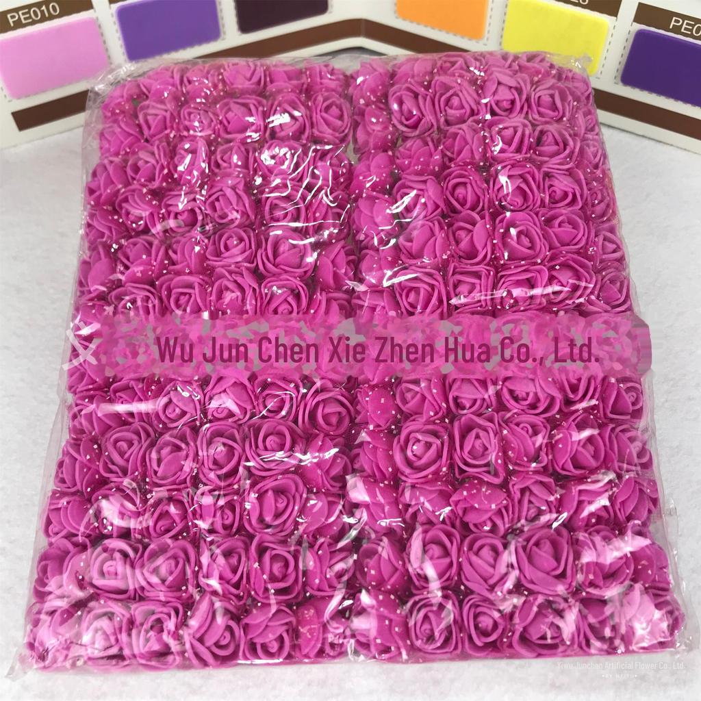 144 DIY 2.5cm Yarn Roses - PE Foam Flowers for Bridal & Candy Wreaths