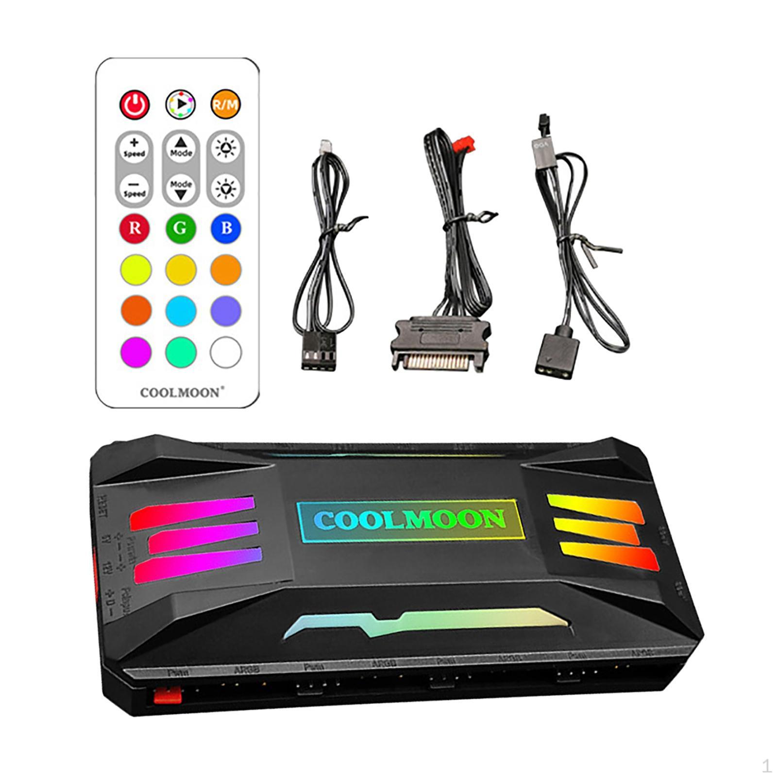 

PWM ARGB Вентилятор охлаждения с дистанционным управлением, RGB-контроллер, для корпуса компьютера MSI Gigabyte чёрный