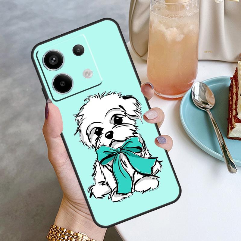 Cartoon Maltese Dog Case For Xiaomi Redmi Note 11 9 10 12 13 Pro Plus 9S 10S 11S 12S Redmi 12 10C 9C 13C Cover