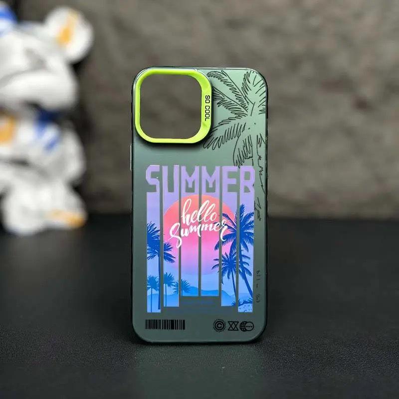 

Чехол для iPhone Sunset Coconut Tree для iPhone 16Pro/15/14/13/12/11/XS Max/Plus - модный лазерный дизайн iPhone 14 Pro