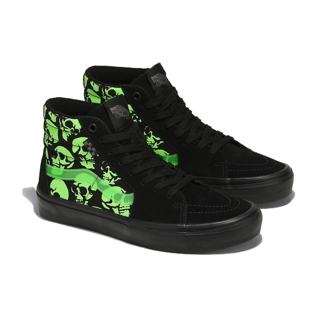 Vans Skate Sk8-Hi Glow Skulls Unisex Sneakers Black Green VN0A5FCC5QW