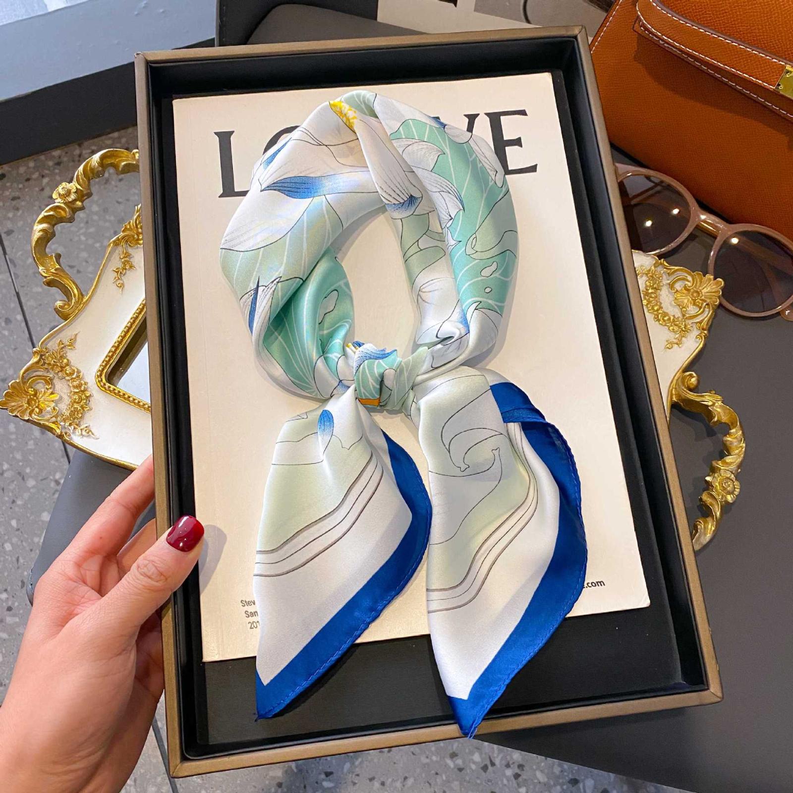 

Женский шелковый шарф, накидка на шею, подходит для пальто, маленький квадратный платок, шейный платок, элегантный шарф-грелка для One Size розовый