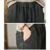 DIMANAF 2026 Summer New Plus Size Women Jeans Elastic Waist Vintage Print Long Pants Loose Casual Denim Cotton Trousers Pants